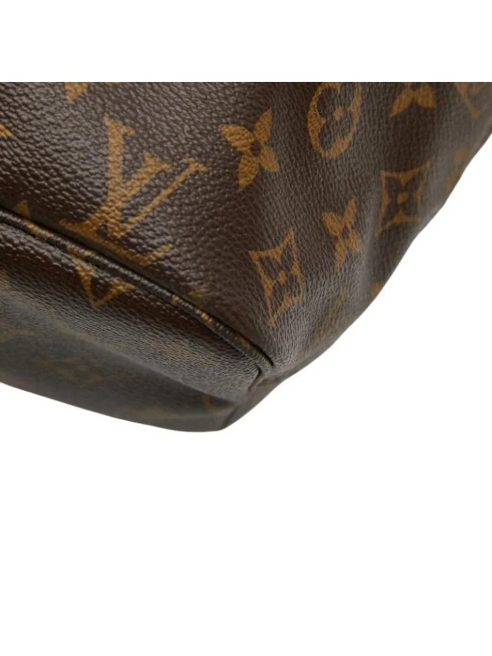 Louis Vuitton Monogram Neverfull MM Shoulder Bag Tote Brown Leather